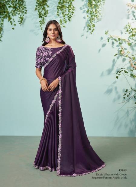 Dark Purple Colour Ikshita By Mahotsav Party Wear Saree Catalog 43108