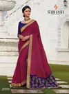 Dark Rani Subhash Spash vol4 Short Pallu and Embroidery Work Blouse Designer Heavy Partwear Saree with Dupian Blouse 32503