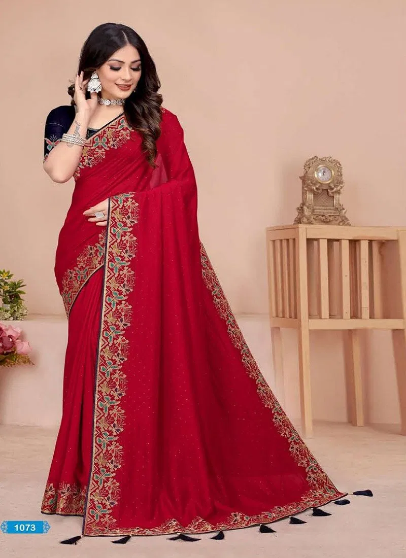 Dark Red Colour Aditya 09 By Aditya Vichitra Ocassion wear Designer Saree Wholesales In Delhi 1073