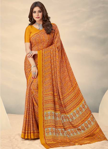 Dark Yellow Colour Vivanta Silk 10th Edition Hits Ruchi Wholesale Daily Wear Sarees Catalog 14508 A