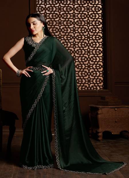 Deep Green Colour Rajpari By Nari Fashion Party Wear Saree Catalog 7017