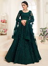 Green Rich Look Alizeh Wedding Wear Soft Net Designer Heavy Party Wear and Bridal Lehenga Choli 1003A