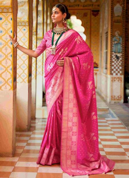 Deep Pink Banarasi Vol 2 Wholesale Designer Printed Saree Catalog R 474 A