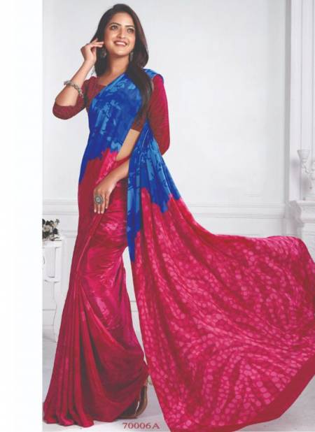 Deep Pink Colour Bright And Beautiful Wholesale Daily Wear Sarees Catalog 70006 A