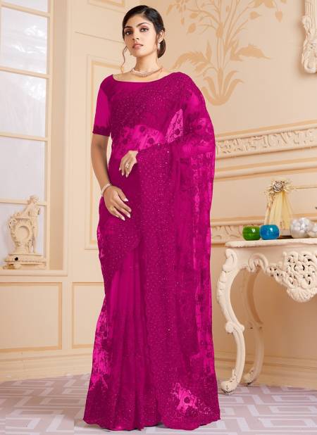 Deep Pink Colour Favourite Party Wear Wholesale Designer Sarees 1694