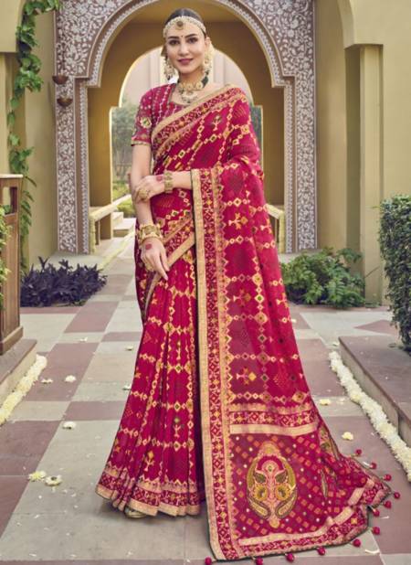 Deep Pink Colour Rajgharana Vol 3 Wedding Wear Wholesale Designer Sarees  6607