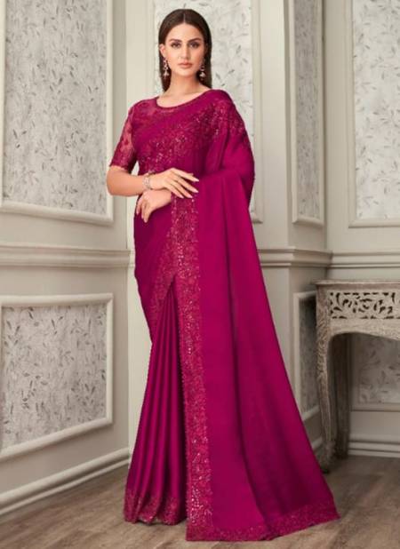 Deep Pink Colour Shades Vol 7 By Anmol Party Wear Sarees Catalog 3313
