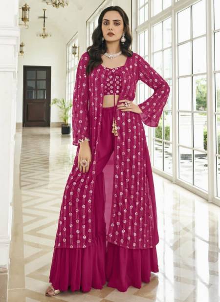 Deep Pink Colour Zainab Wholesale Designer Georgette Salwar Suit Catalog 135