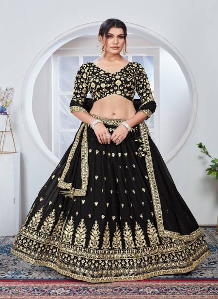 Designer Fox Georgette Wedding Wear Lehenga Choli Orders In India DZ 2245 Black