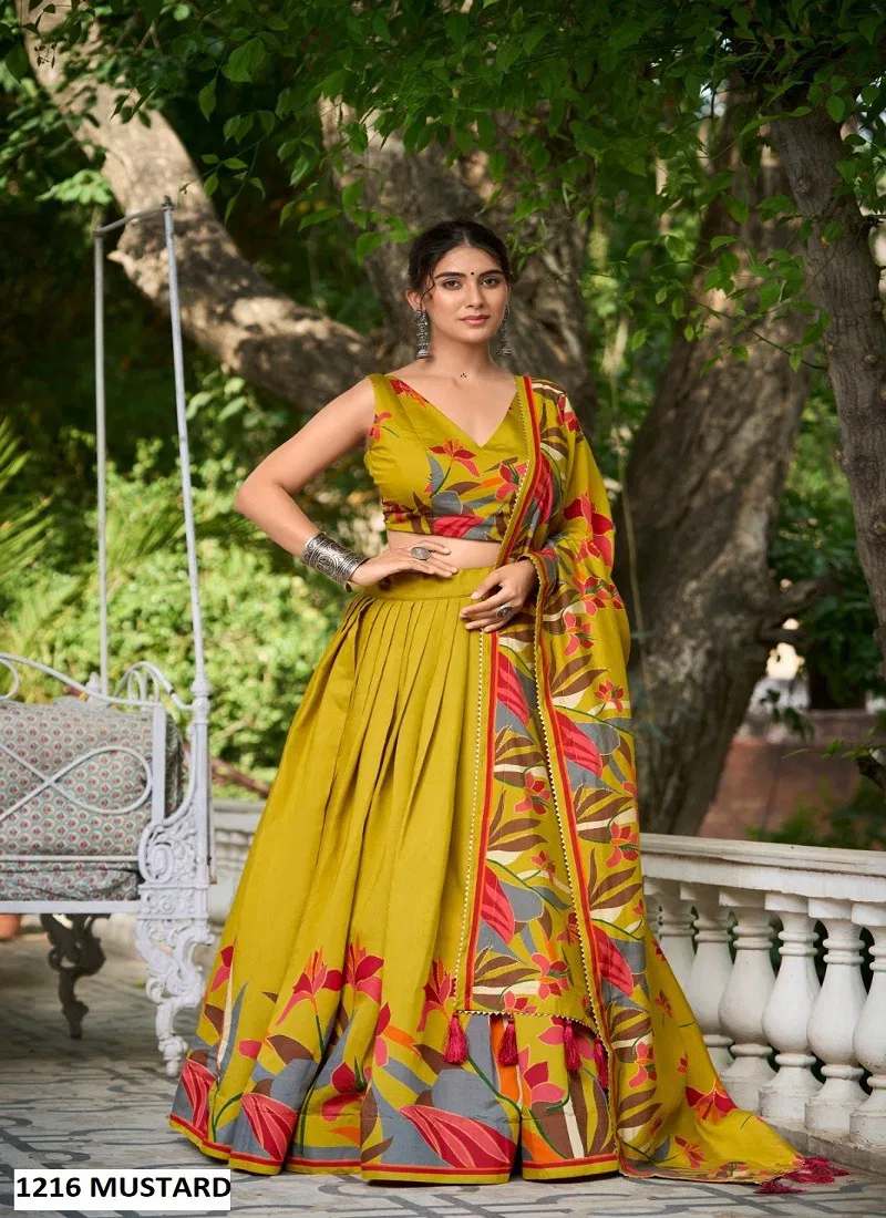 Devasree By LNB Floral Print Lehenga Choli Orders In India 1216 Mustard