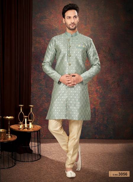 Dusty Green Colour GS Fashion Function Wear Mens Desginer Indo Western Wholesalers In Delhi 3056