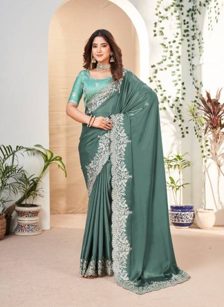 Dusty Green Colour Kaanchii By Kamakshi Designers Fancy Wear Saree Exporters In India 2205