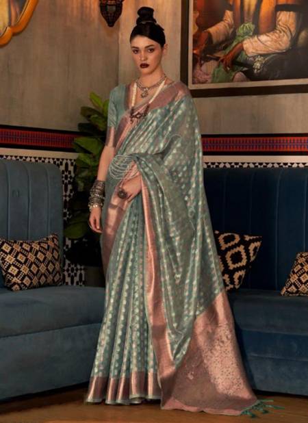 Dusty Green Colour Karshni Silk Function Wear Wholesale Designer Sarees 1006