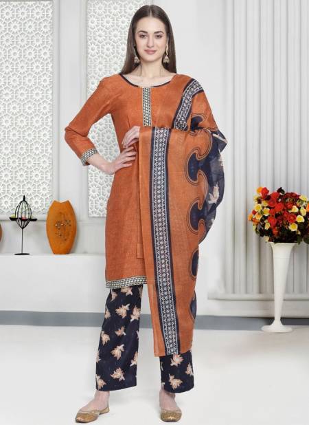 Dusty Orange Colour Rajnandini Dailywear Wholesale Patiyala Salwar Suit Catalog 4229