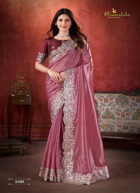 Dusty Pink Colour Aza By Kamakshi Designers Pure Crush Soft Silk Wear Saree Wholesale Online 2409