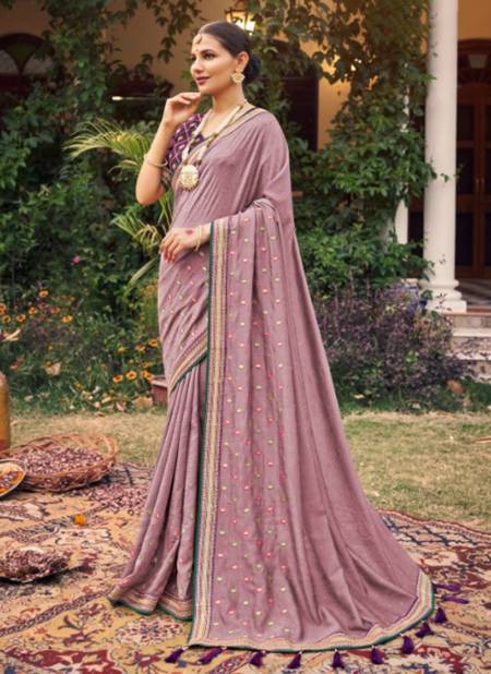 Dusty Purple Colour Advika Ethnic Wear Wholesale Designer Saree Catalog 4707