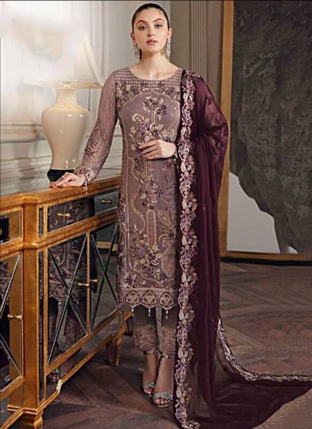 Dusty Purple Colour Chervon Vol 1 Wholesale Designer Pakistani Suit Catalog 154
