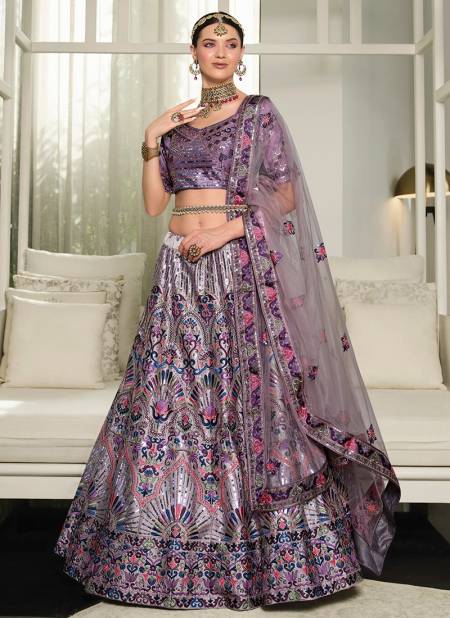 Dusty Purple Colour Guldasta Vol 13 Wholesale Bridal Wear Lehenga Choli Catalog 2147