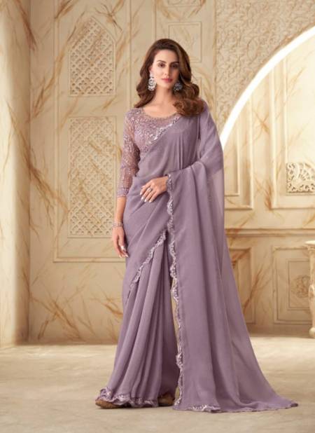 Dusty Purple Salsa Style 2nd Edition By TFH Party Wear Sarees Catalog 7504
