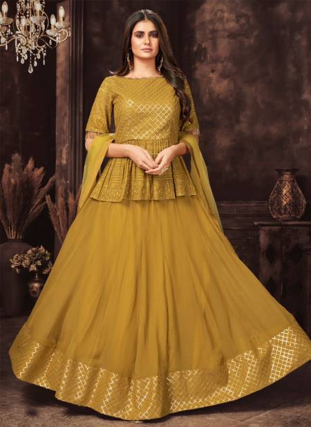 Dusty Yellow Colour Anjani Art 1001 To 1006 Designer Salwar Suits Catalog 1004