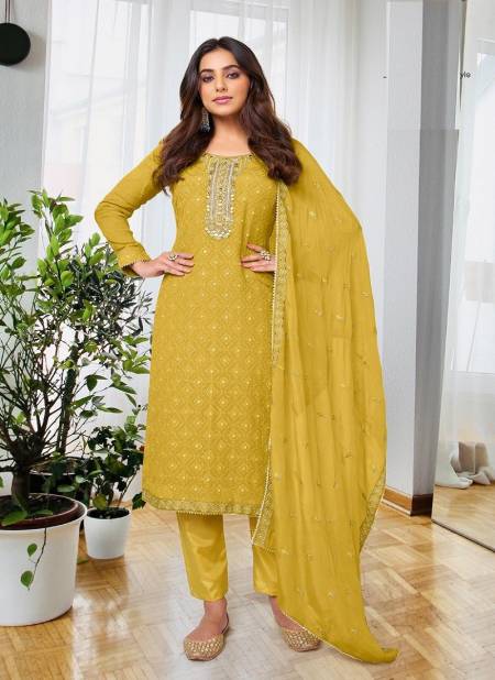 Dusty Yellow Colour Ashpreet Vol 8 By Eba Lifestyle Designer Salwar Suit Catalog 1518