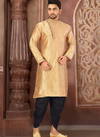  Festive Wear Full Machine Work Art Silk Chikoo Color Side Patti Kurta Payjama Collection AC DUP Side Patti 06
