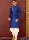  Festive Wear Full Machine Work Art Silk Royal Blue Color Side Patti Kurta Payjama Collection AC DUP Side Patti 02