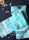 Sky BlueDesigner Party Wear Redolence Krishna Latest Festive Wear Kanjivaram Silver Zari With Butti Saree Collection  RK 002