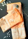 Orange Designer Redolence Krishna Latest Festive Wear Kanjivaram Silver Zari With Butti Saree Collection RK 003