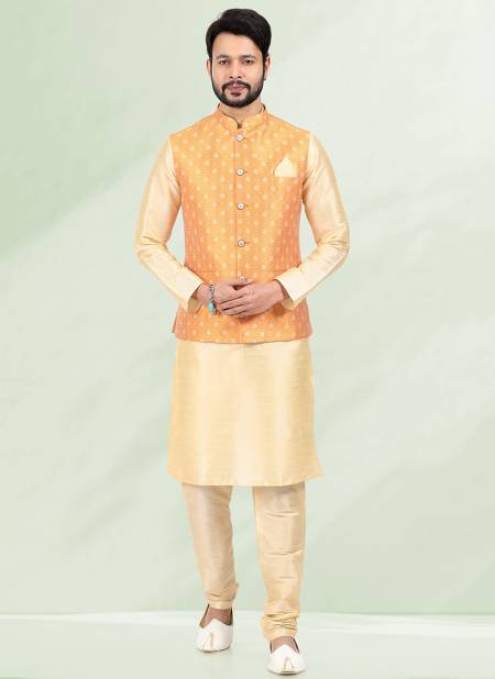 Fire Colour Function Wear Wholesale Modi Jacket Kurta Pajama Catalog 1885
