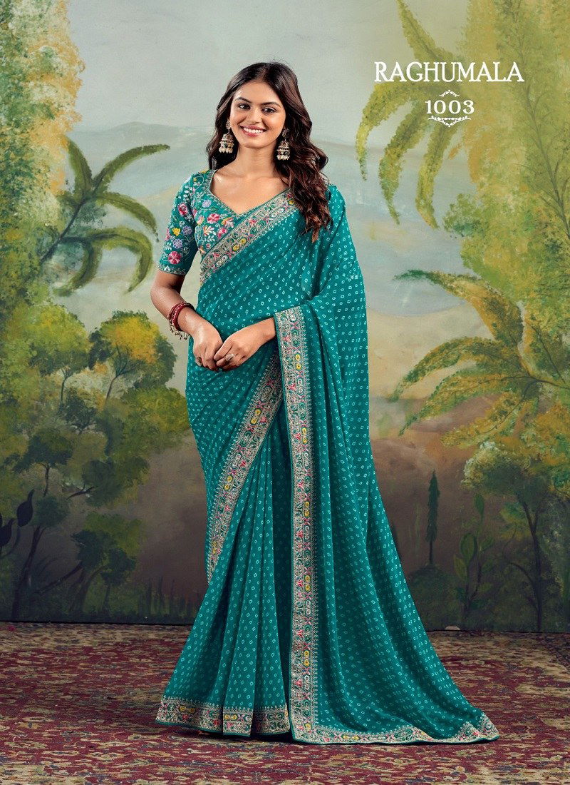 Firoji Colour Raghumala By Stavan Georgette Daily Wear Sarees Wholesale Market In Surat 1003