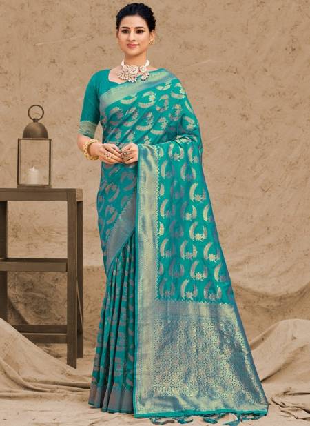 Firozi  Colour Raj Rani Silk Designer Wholesale Silk Sarees 3244