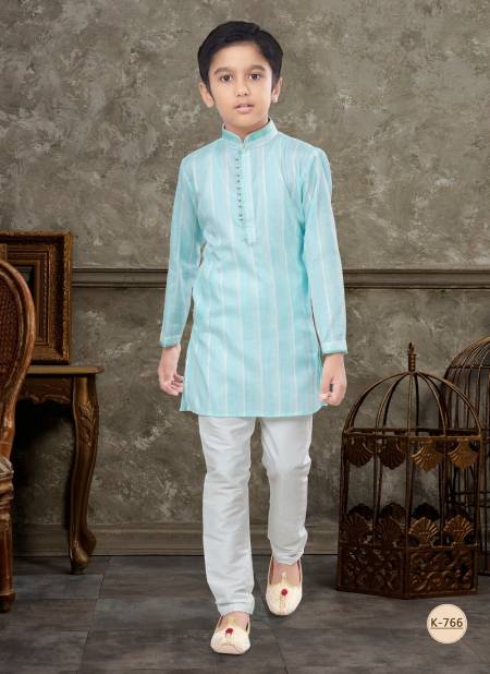 Firozi And Off White Colour Kids Vol 5 Boys Wear Kurta Pajama And Indo Western Catalog K 766