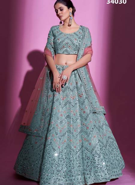 Firozi And Pink Colour Kimaya Vol 2 By Arya Designs Designer Lehenga Choli Catalog 34030