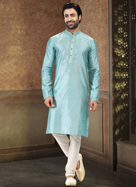 Firozi Blue Colour Function Wear Exclusive Wholesale Kurta Pajama Catalog 2031