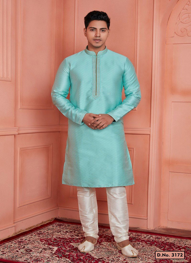 Firozi Colour 1658 Function Wear Mens Indo Western Surat Wholesale Online 3172