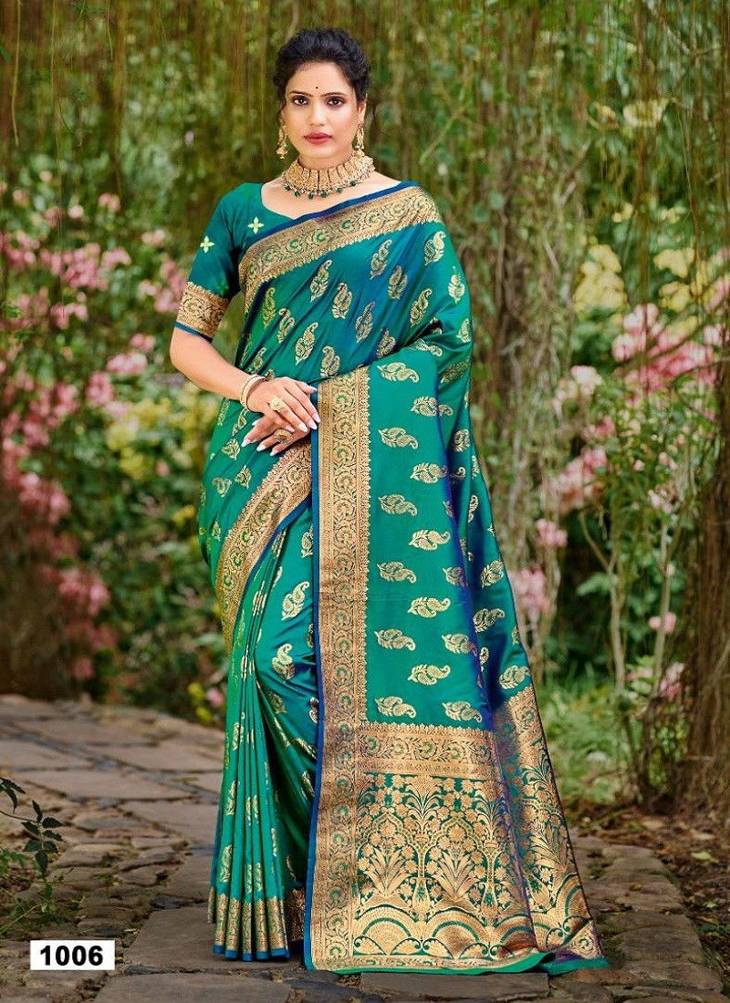 Firozi Colour Adishree Silk By Bunawat Wedding Wear Wholesale Saree Suppliers In Mumbai 1006