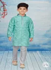 Firozi Colour Kids Kurta Pajama And Indo Western Catalog K 726