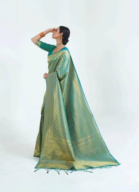 Firozi Colour Kumbhi Silk 123004 Colours By Rajtex Wedding Wear Sarees Wholesale Online 123004 D
