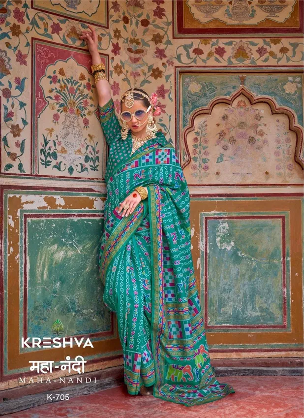 Maha Nandi By Kreshva Silk Printed Saree Wholesale In India