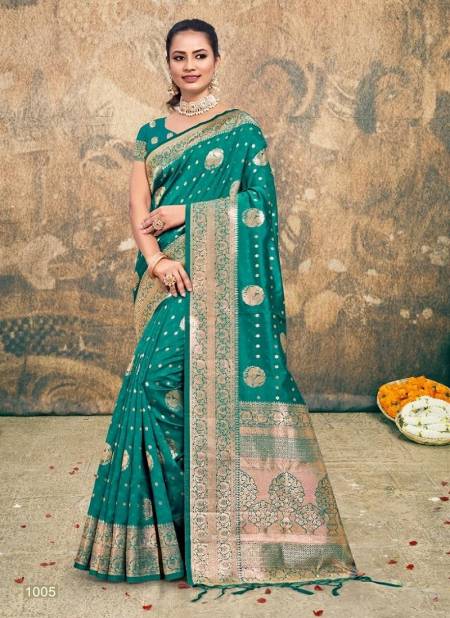 Firozi Colour Plazzo Silk Vol 3 By Bunawat Silk Wedding Sarees Exporters In India 1005