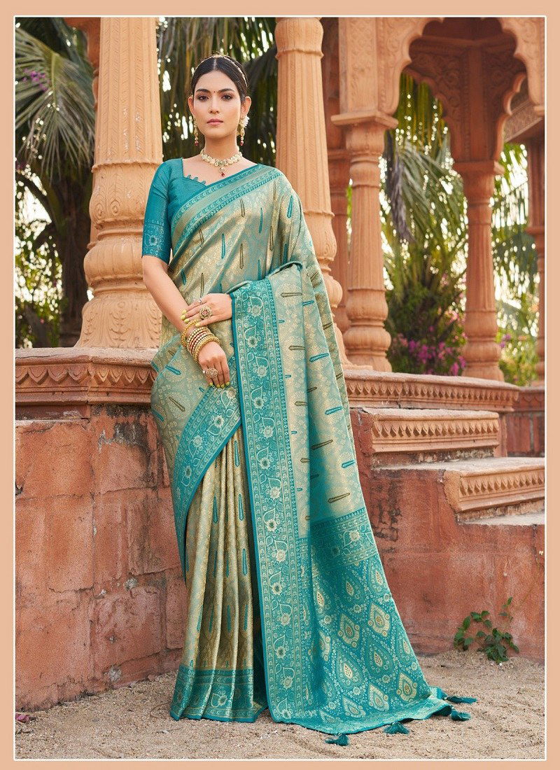 Firozi Colour Shubharambh By Gobuni Banarasi Silk Saree Wholesale Price In Surat 1102