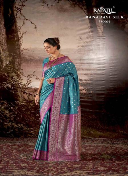 Firozi Colour Sindhoora Silk By Rajpath Ocassion Sarees Wholesale Shop In Surat 380004