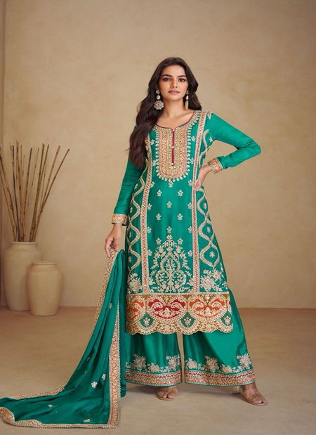 Firozi Colour Vaani Vol 3 By Gulkayra Chinon Readymade Suits Wholesale Market In Surat 7499