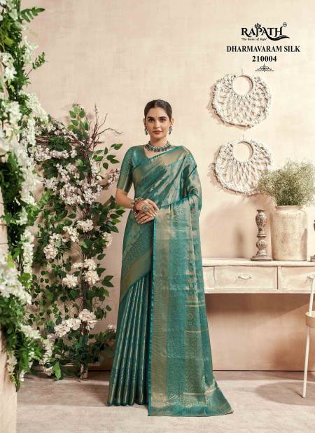 Firozi Colour Venkatgiri Silk By Rajpath Pure Dharmavaram Sarees Exporters In India 210004