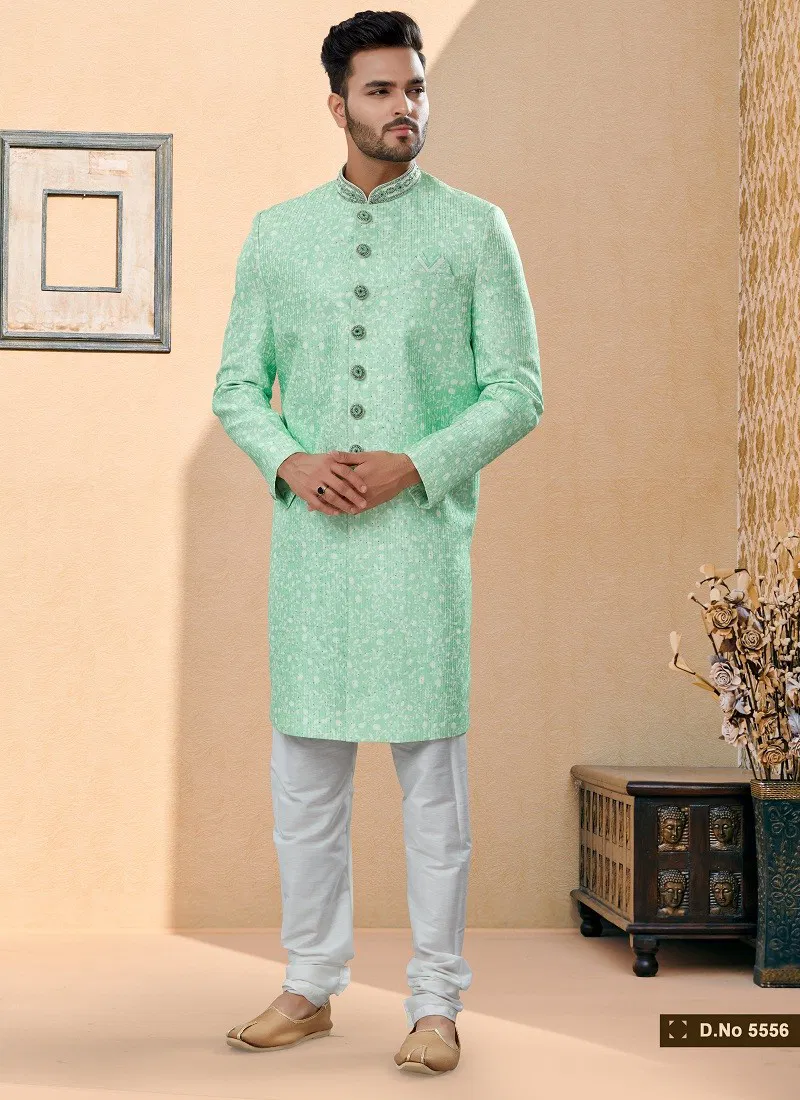 Firozi Colour Vol 14 Function Wear Mens Sherwani Wholesalers In Delhi 5556