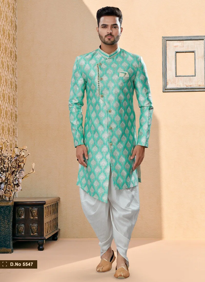 Firozi Colour Vol 14 Party Wear Mens Sherwani Exporters In India 5577