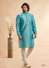 Firozi Colour Vol 93 Occasion Wear Jaquard Art Silk Mens Kurta Pajama Wholesale Online 3088