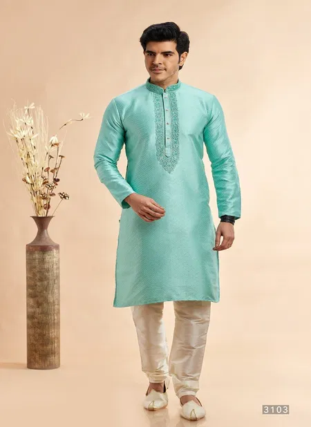 Vol 94 Function Wear Jaquard Art Silk Mens Kurta Pajama Orders In India