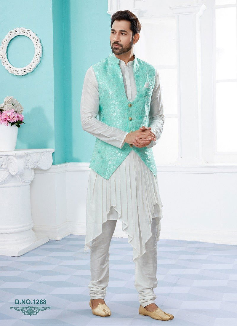 Firozi Multi Vol 15 Party Wear Mens Modi Jacket Kurta Pajama Online Wholesale 1268